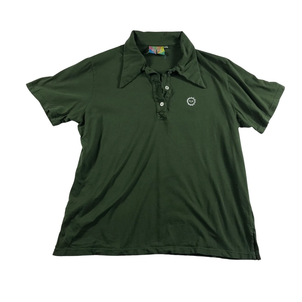 Big Bud Press Forest Green Cotton Polo Shirt Short Sleeve Size L Made in LA